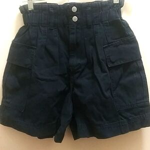 Blank NYC Women's Cargo Shorts. Blue Denim Shorts.